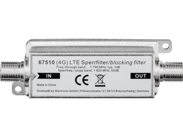 Goobay 67510, F, Koaxialkabel, 40 mm, 100 mm, 20 mm, 59 g