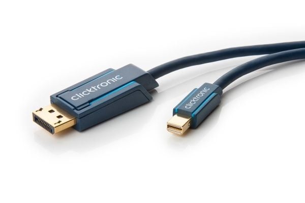 ClickTronic 70737, 1 m, DisplayPort, Mini DisplayPort, Blå, Gull, Kopper