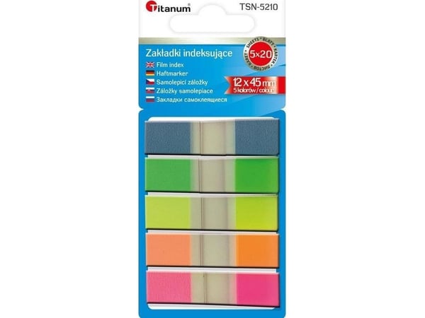 Indexflikar fluo Titanum 12x45 mm, 5x20 ark