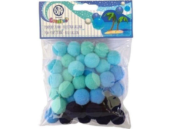 Astra dekorativa pom-poms 20 mm - blå lagun ASTRA