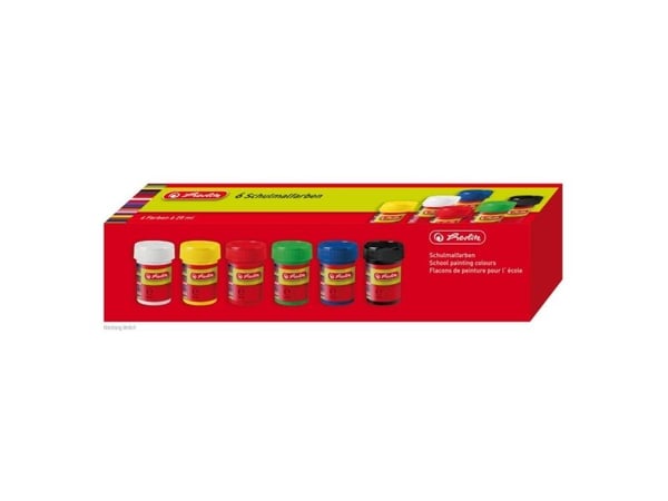 Herlitz 8643025, 25 ml, Svart, Blå, Grønn, Rød, Hvit, Gult, 6 stykker