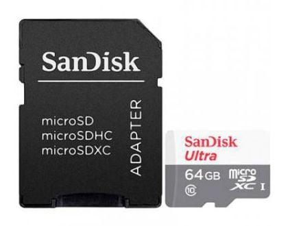 SanDisk Ultra - Flashminnekort (microSDHC til SD-adapter inkludert) - 64 GB - Class 10 - microSDXC UHS-I