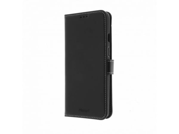 Insmat Exclusive - Flipdeksel for mobiltelefon - ekte skinn, polykarbonat - svart - for OnePlus 8T