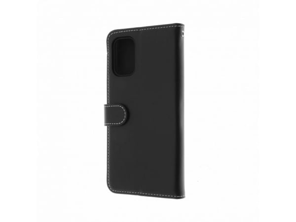 Insmat Exclusive - Flipdeksel for mobiltelefon - ekte skinn, polykarbonat - svart - for OnePlus 8T
