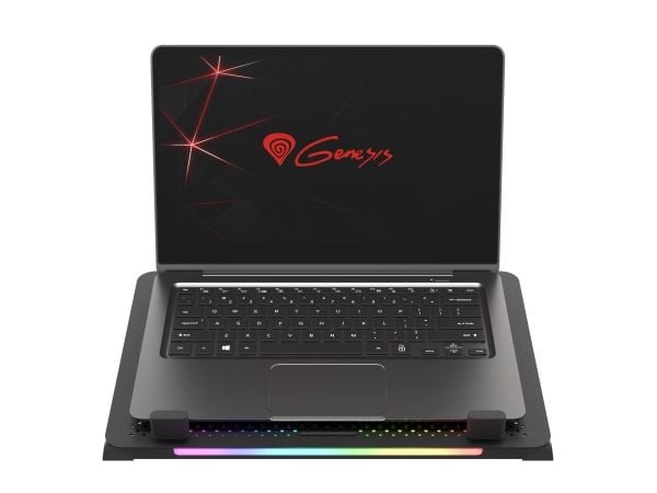 Genesis OXID 450 - Notebookkjølepute - med 2-porters USB-hub - 15.6" - 140 mm/60 mm - svart