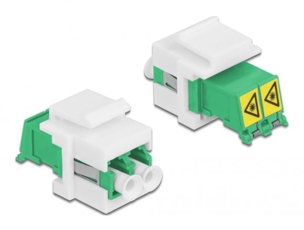 Delock - Modulär insats (koppling) - LC SM X 2 - vit, grön
