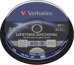 Verbatim M-Disc 4x, 25 GB, BD-R, Akseli, 10 kpl
