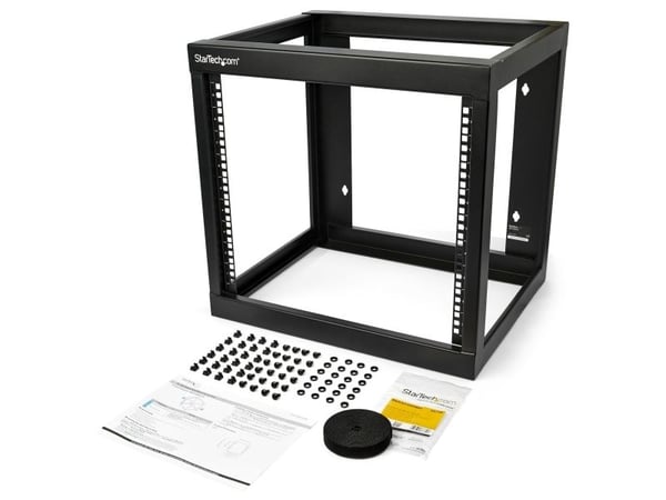 StarTech.com 9U 19" Wall Mount Network Rack 17" Deep 2 Post Open Frame for Server Room/Data/AV/IT/Communication/Computer Equipment/Patch Panel w/ C...