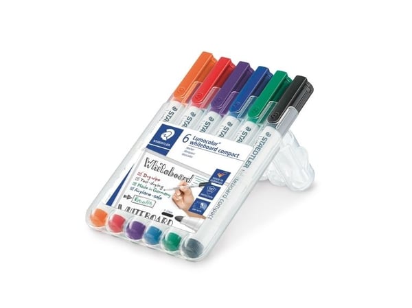 Whiteboardmarkers Staedtler Lumocolor 341WP Compact ass. färger (6 st.)