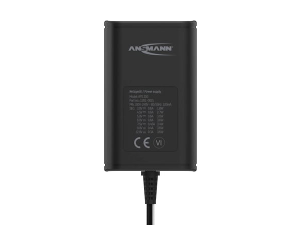 ANSMANN APS 300 - Strømadapter - 3.6 watt - 0.6 A (power DC jack) - svart