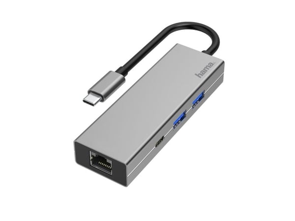 Hama Multiport Adapter - Telakointiasema - USB-C 3.2 Gen 1 - GigE