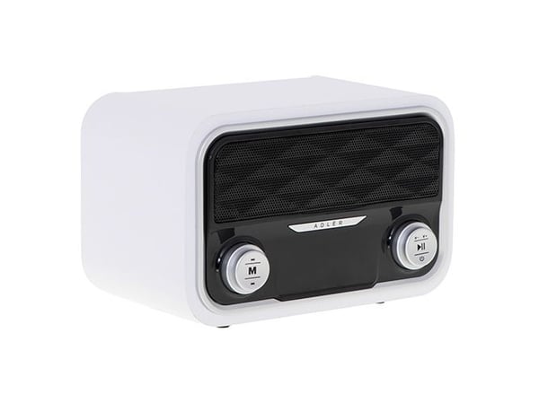 Adler AD 1185, Bärbar, FM, LCD, Micro-USB, USB Type-A, Vit, Monokromatiskt