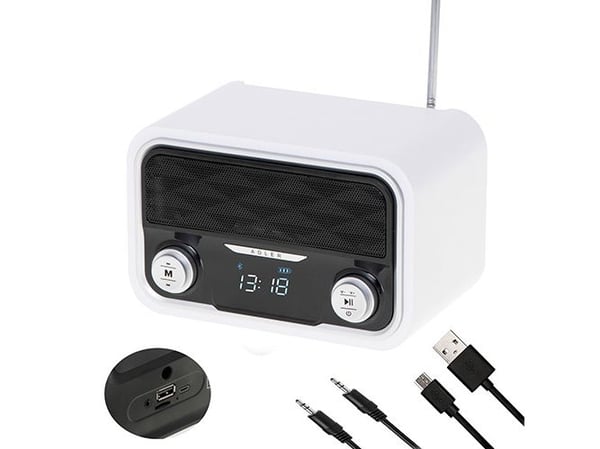 Adler AD 1185, Bärbar, FM, LCD, Micro-USB, USB Type-A, Vit, Monokromatiskt