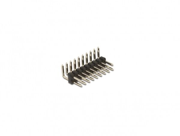 Delock - Pin header (10-pin, pitch 2.54 mm) - svart (en pakke 5)