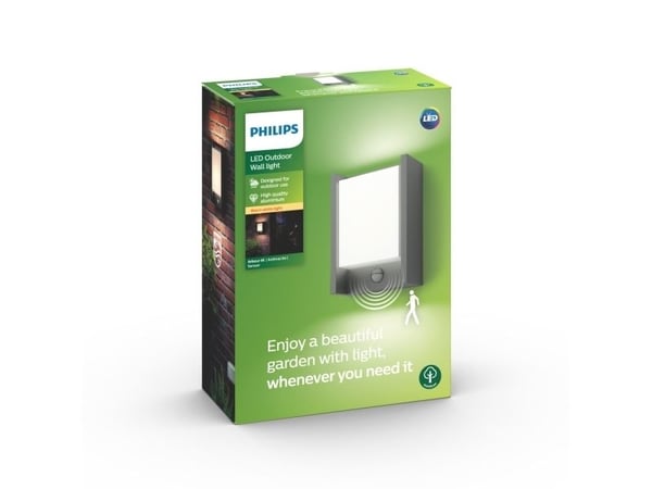 Philips myGarden Arbour IR - Vägglampa - LED - 6 W (motsvarande 47 W) - varmt vitt ljus - antracit