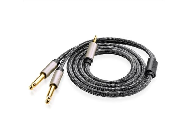 Ugreen 10613, 2 x 6.35mm, Hankjønn, 3.5mm, Hankjønn, 1 m, Svart