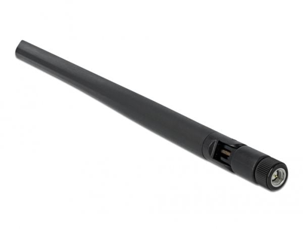 Delock WLAN 802.11 a/ax/a/b/g/n Antenna RP-SMA plug - Antenne - Wi-Fi - 5 dBi - rundtstrålende - skruemontering - svart