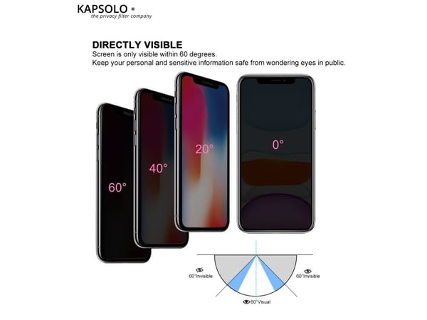 KAPSOLO 3D Temperoitu Näytönsuoja iPhone 11 Pro Max/XS Max PRIVACY Tempered glass 3D 9H iPhone 11 Pro Max/XS Max Microbial Näytönsuoja, Screen Prot...