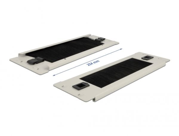 Delock - Cable management strip - grå - 2U - 10"