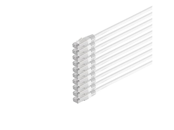 S-Conn 75711-H0.25W-SET10 Nettverkskabel Hvit 0,25 m Cat6 S/FTP (S-STP) (75711-H0.25W-SET10)