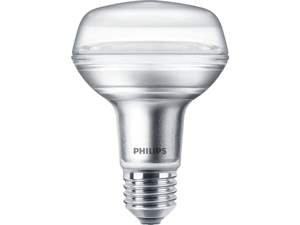 Philips - LED-pære for søkelys - form: R80 - E27 - 4 W (ekvivalent 60 W) - klasse F - varmt hvitt lys - 2700 K