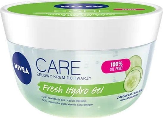Nivea Care Fresh Hybrid Gel gelkräm för ansiktet 100 ml för fet och blandhy med hyaluronsyra