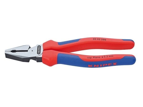 Knipex 02 02 200, Kombinasjonstang, Stål, Plast, Blå, Rød, 200 mm, 342 g
