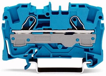 WAGO Gennemgangsklemme 6mm² fjederterminal blå 2-leder midter-/sidepåskrift - (50 stk.)