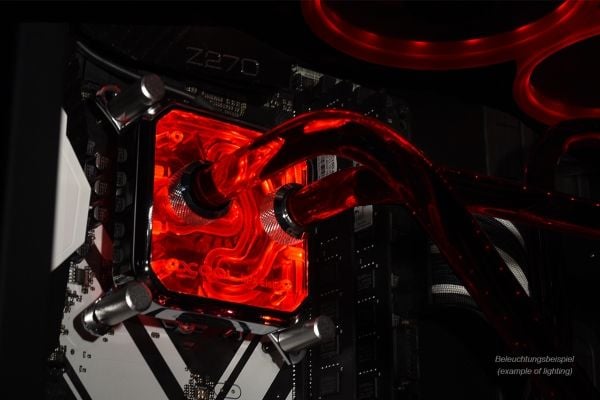 Alphacool Aurora XPX RGB, Dekkramme, Kromfarget, Polyoksymetylen (POM), Kromfarget, Hankjønn, 75 mm, 75 mm