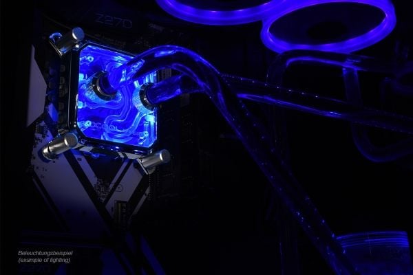 Alphacool Aurora XPX RGB, Dekkramme, Kromfarget, Polyoksymetylen (POM), Kromfarget, Hankjønn, 75 mm, 75 mm