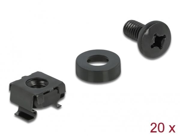 Delock - Rack-monteringspakke - sort
