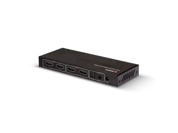 Lindy 38302, AV-matriisikytkin, 18 Gbit/s, 4096 x 2160 pikseliä, Toslink, Musta, Metalli