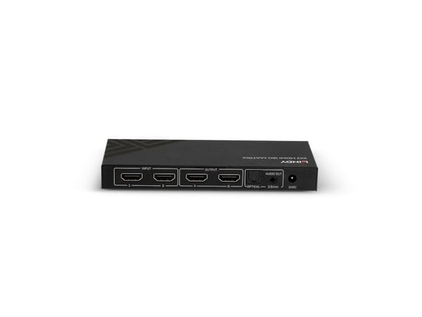 Lindy 38302, AV-matriisikytkin, 18 Gbit/s, 4096 x 2160 pikseliä, Toslink, Musta, Metalli