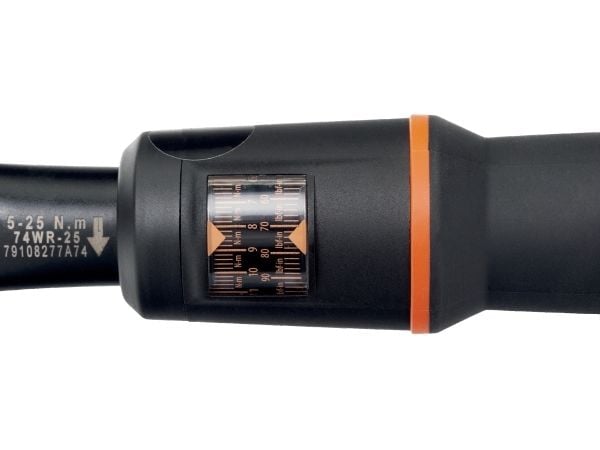 Bahco 74WR-25, Momentnyckel med klick, Ft-lb, Nm, Mekanisk, 1/4", 5 - 25 nm, Stål
