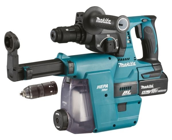 Makita DHR243RTJW - Combination hammer - trådløs - 3-mode - SDS-plus - 2 joule - 2 batterier, inkludert lader - 18 V