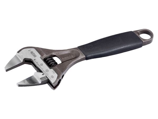 Bahco skiftenøgle ergonomisk m/smalle kæber og større vidde 8"