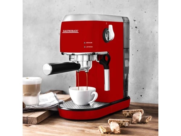 Gastroback Design Espresso Piccolo, Espressomaskin, 1,5 l, Malt kaffe, 1400 W, Rød