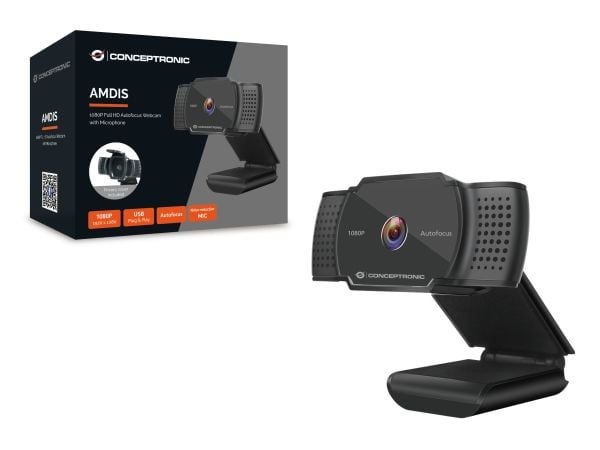 Conceptronic AMDIS06B, 1920 x 1080 piksler, 30 fps, M-JPEG, YUY2, 5 V, USB 2.0, Sort