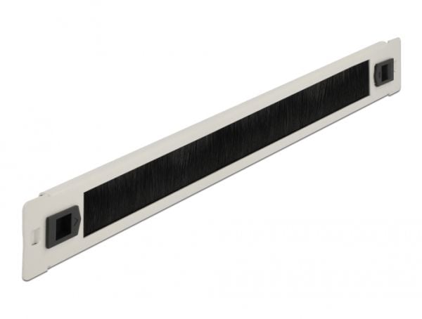 Delock Cable Management Brush Strip - Styringspanel for rackkabler med børste - grå - 1U - 19"