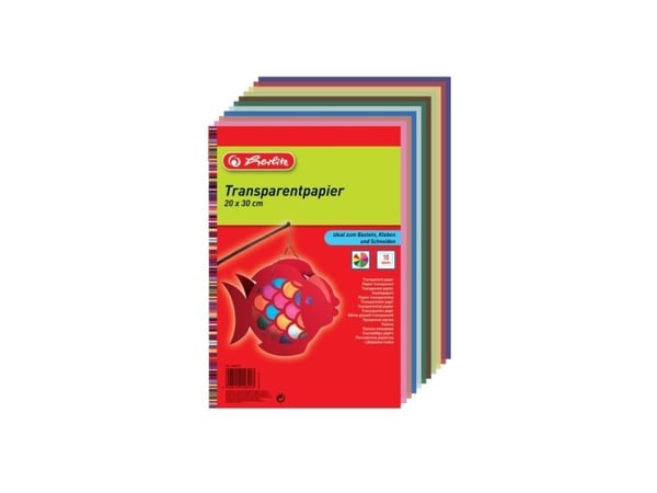 herlitz kalkerpapir, 200 x 300 mm, innhold: 10 ark inkludert håndverksinstruksjoner for en lanternefisk, sortert i (246413)
