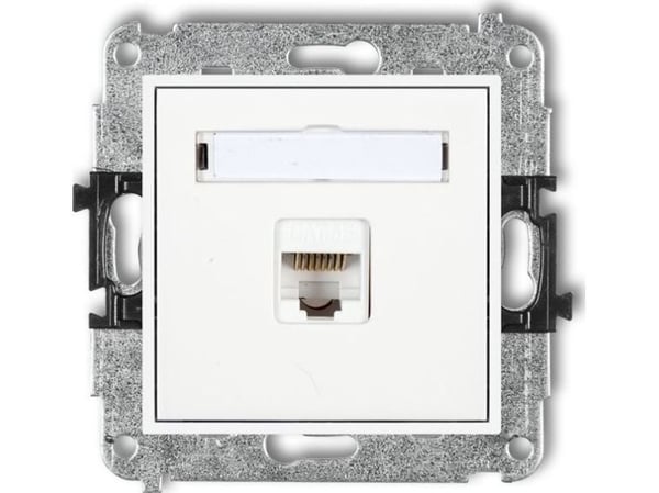 Karlik MINI Single 1xRJ45 cat. 5e 8-nastainen tietokonepistorasia valkoinen MGK-1