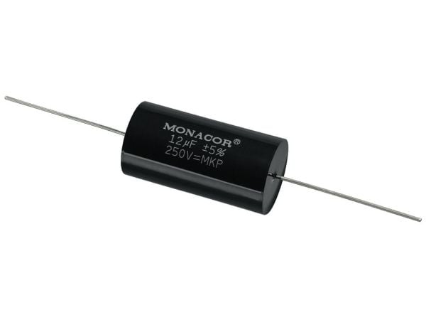 Monacor MKPA-120, Lieriömäinen, Musta, 12000 nF, 250 V, 46 mm, 23,5 mm