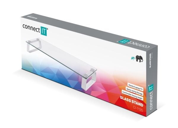 Connect IT CI-1135, Metall, Plast, Hærdet glas, Hvid