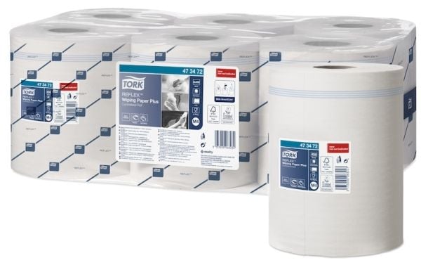 Aftørringspapir Allround Tork Reflex™ M4 Plus centerfeed, 2-lags, hvid - (6 ruller pr. karton) Aftørringspapir Allround Tork Reflex™ M4 Plus centerfeed, 2-lags, hvid - (6 ruller pr. karton)