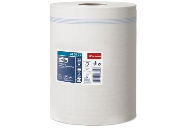 Aftørringspapir Allround Tork Reflex™ M4 Plus centerfeed, 2-lags, hvid - (6 ruller pr. karton)