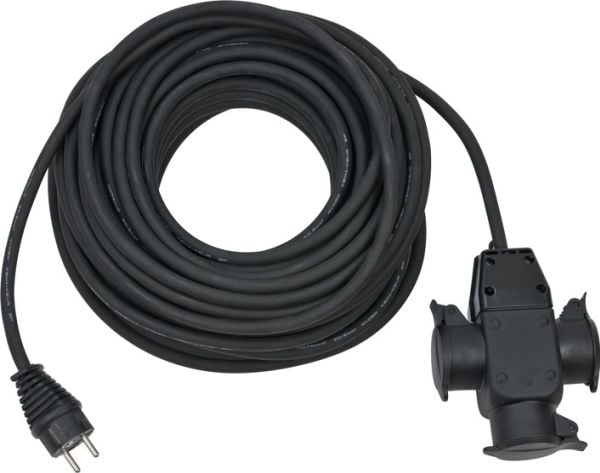 Brennenstuhl 1167820301, 25 m, 3 AC-pistorasia(a), Ulkona, Musta, 280 mm, 280 mm