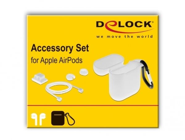 Delock - Tilbehørssett for virkelig trådløse øretelefoner - hvit - for Apple AirPods (1. generasjon, 2. generasjon)