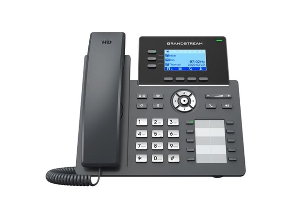 Grandstream GRP2604P - VoIP-telefon - 5-veis anropskapasitet - SIP, RTCP, RTP, SRTP, RTCP-XR - 3 linjer