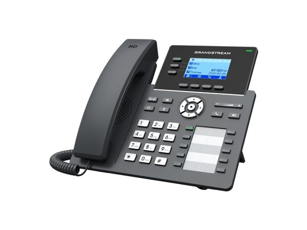 Grandstream GRP2604P - VoIP-telefon - 5-veis anropskapasitet - SIP, RTCP, RTP, SRTP, RTCP-XR - 3 linjer