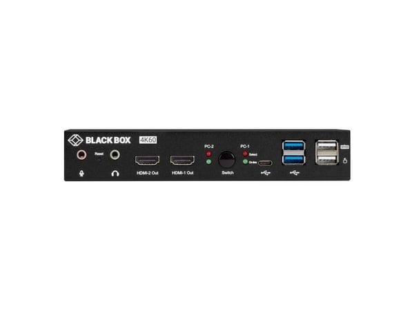 Black Box CONTROL 2 PCS WITH ONE KEYBOARD/MOUSE, 3840 x 2160 pikseliä, 4K Ultra HD, Musta